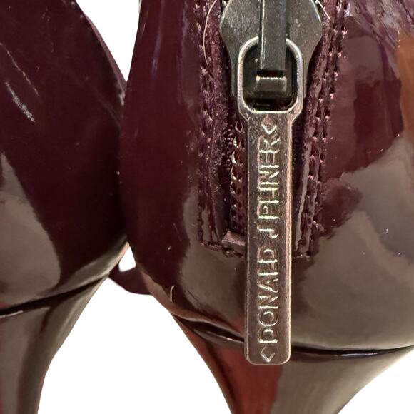 Donald J. Pliner Burgundy Criss Cross Prime Leather Pointy Toe Stiletto Heels 8 - Picture 9 of 12